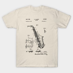 Saxophone Patent Drawing 1949 T-Shirt